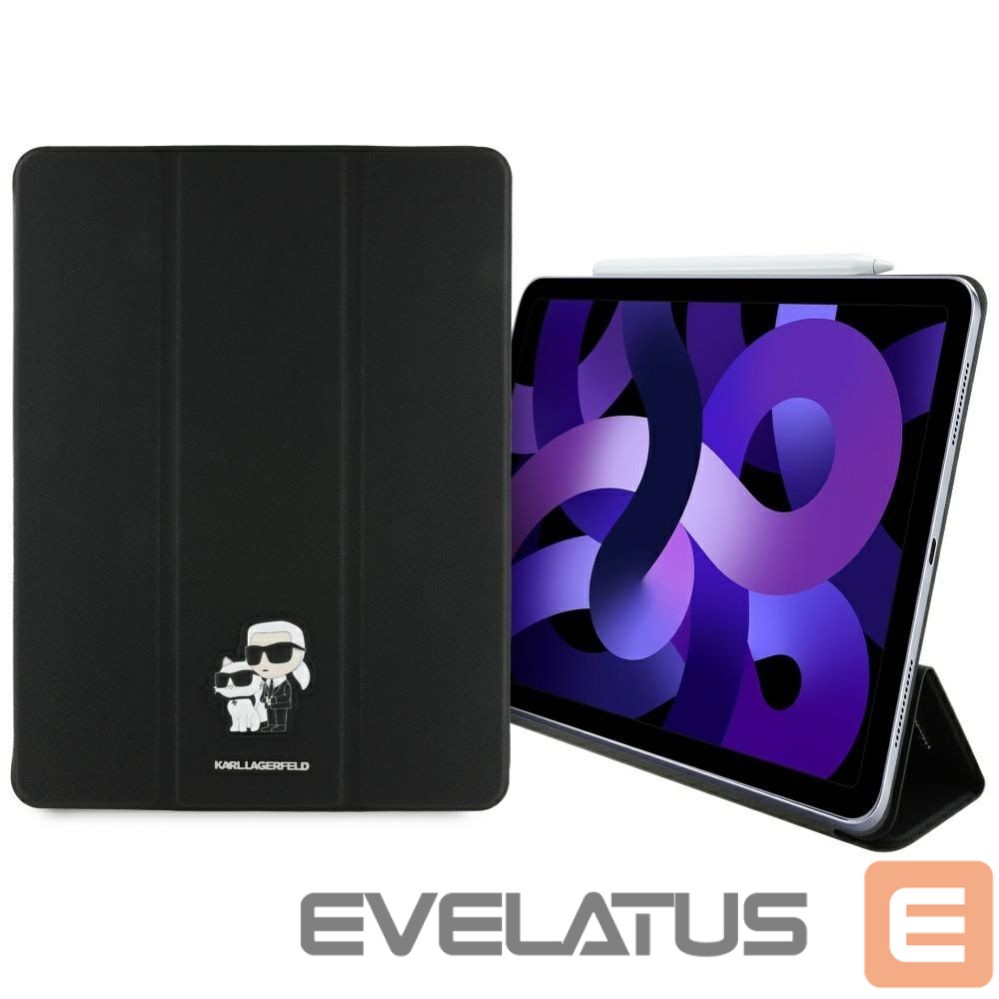 Kitos prekės Karl Lagerfeld Karl Lagerfeld Saffiano Magnetic Karl & Choupette iPad Air 13" 2024 Book Cover Case - Black