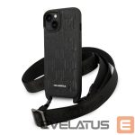 Kitos prekės Karl Lagerfeld  Karl Lagerfeld Monogram Plaque Logo Strap Case for iPhone 14 / 15 / 13 6.1" - Black 