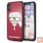 Kitos prekės Karl Lagerfeld  Karl Lagerfeld Iconic Glitter Karl`s Head iPhone X / Xs Case - Red 