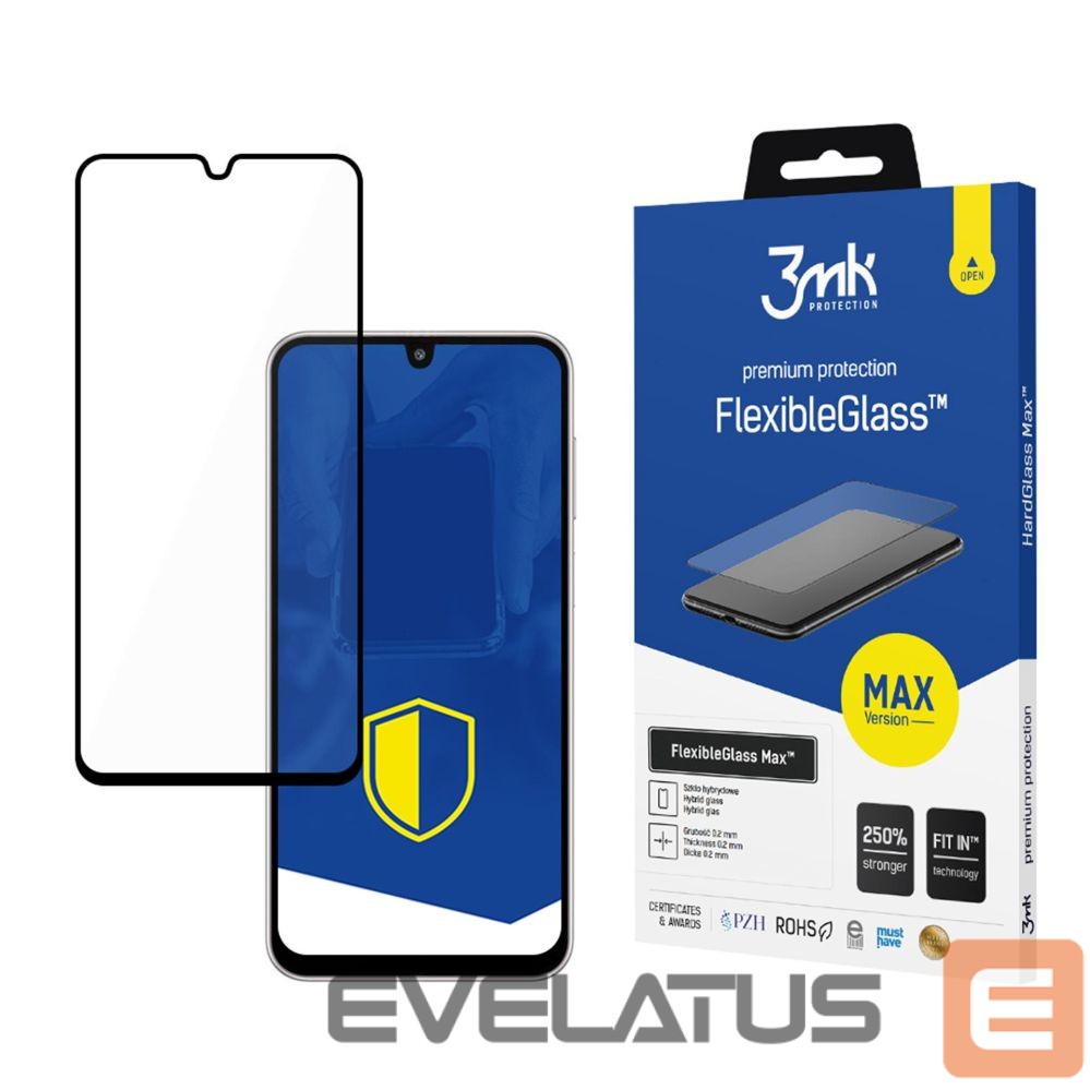 Kitos prekės 3MK Hybrid glass 3mk FlexibleGlass Max Black for Samsung Galaxy M16 5G