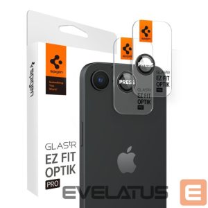 Kitos prekės Spigen  Spigen Optik Pro GLAS.TR "Ez Fit" Camera Cover 2-pack for iPhone 16e / 17e - Black 