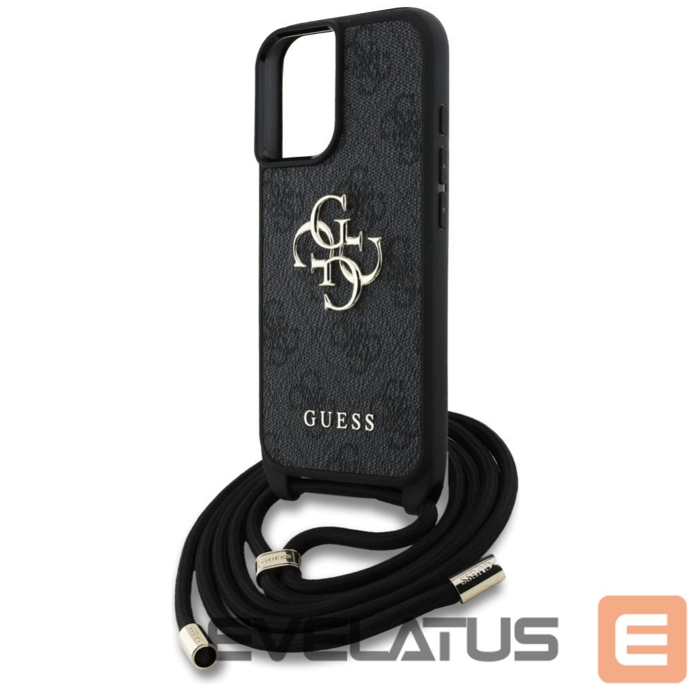 Kitos prekės Guess Guess 4G Big Logo Cord Stap Crossbody Case for iPhone 16 Black