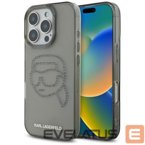 Kitos prekės Karl Lagerfeld  Karl Lagerfeld IML Rhinestones Karl Head Case for iPhone 16 Pro Black 
