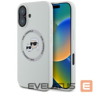 Kitos prekės Karl Lagerfeld  Karl Lagerfeld Silicone Double Heads And Circle MagSafe case for iPhone 16 beige 