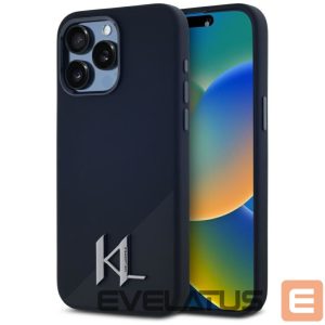 Kitos prekės Karl Lagerfeld  Karl Lagerfeld Silicone Shadow Metal Initial MagSafe Case for iPhone 15 Pro Black 