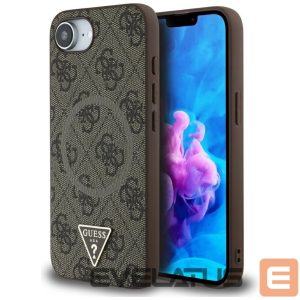 Kitos prekės Guess  Guess 4G Ring Triangle Logo MagSafe iPhone 16e Case - Brown 