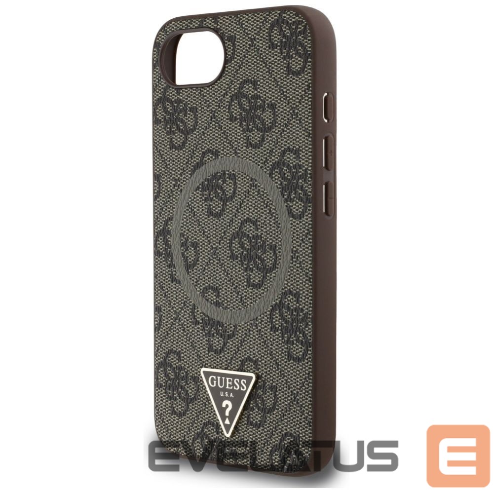 Kitos prekės Guess Guess 4G Ring Triangle Logo MagSafe iPhone 16e Case - Brown