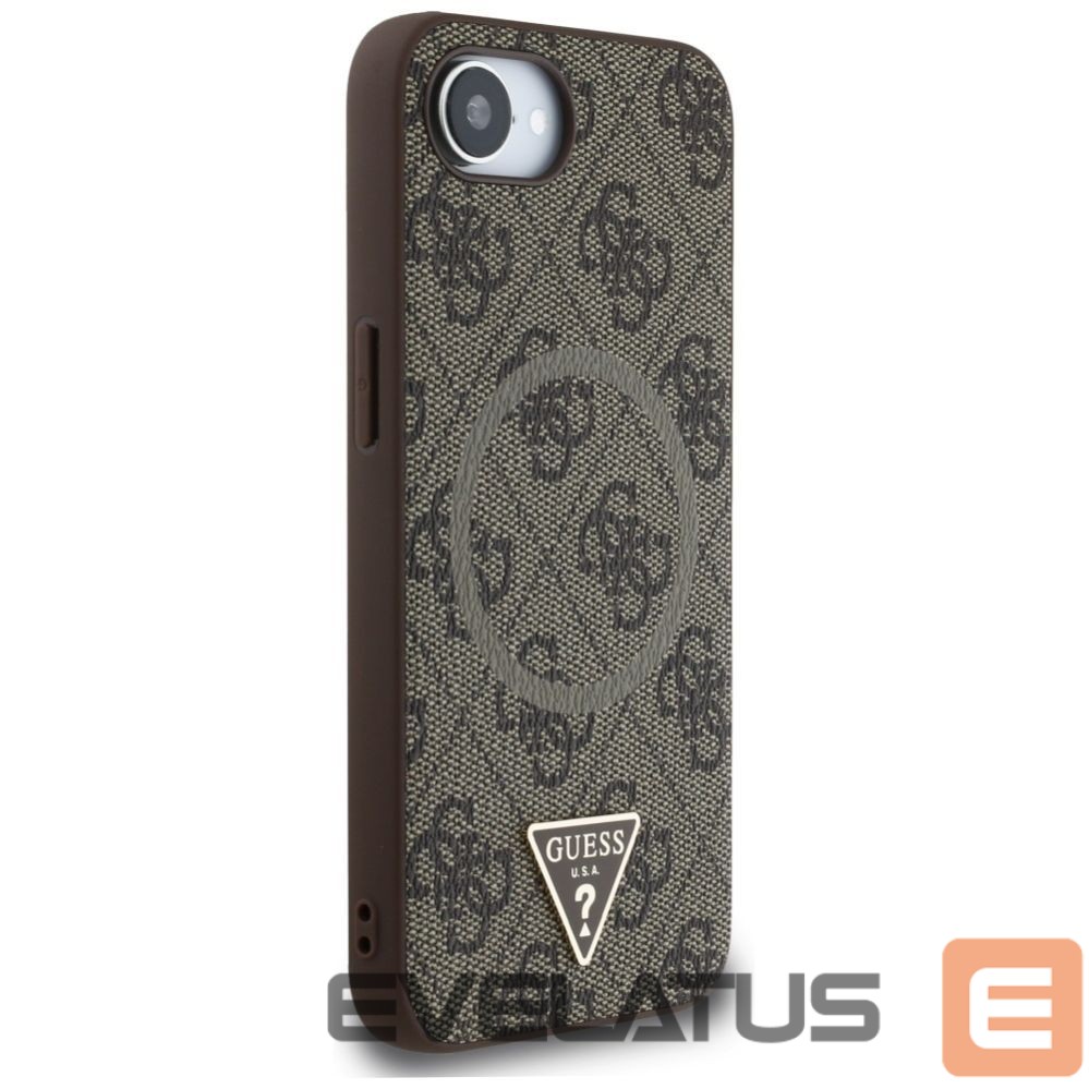 Kitos prekės Guess Guess 4G Ring Triangle Logo MagSafe iPhone 16e Case - Brown