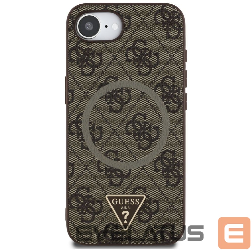 Kitos prekės Guess Guess 4G Ring Triangle Logo MagSafe iPhone 16e Case - Brown