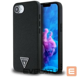 Kitos prekės Guess  Guess Grained Triangle MagSafe case for iPhone 16e - black 
