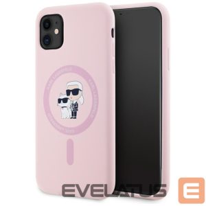 Kitos prekės Karl Lagerfeld  Karl Lagerfeld Silicone Karl&Choupette MagSafe iPhone 11 Case - Pink 