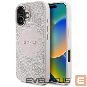 Kitos prekės Guess  Guess 4G Circle Classic Logo MagSafe iPhone 16 Case - Pink 