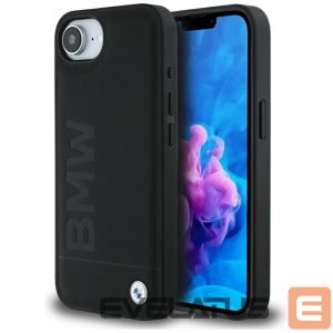 Kitos prekės BMW  BMW Leather Hot Stamp iPhone 16e Case - Black 