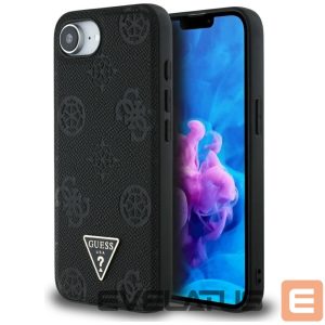 Kitos prekės Guess  Guess Grained Hot Stamp Peony Triangle Logo MagSafe Case for iPhone 16e - Black 