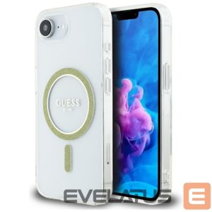Kitos prekės Guess  Guess IML Glitter Circle MagSafe iPhone 16e Case - Clear 