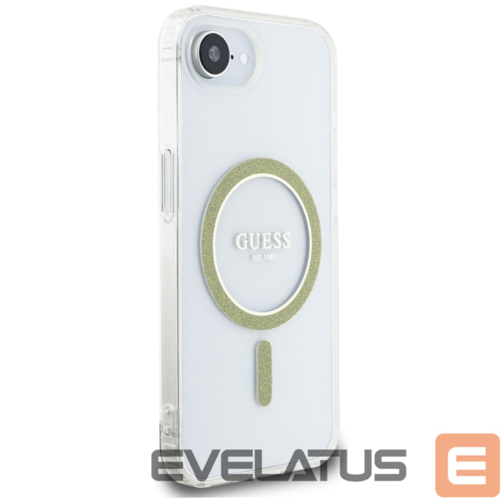 Kitos prekės Guess Guess IML Glitter Circle MagSafe iPhone 16e Case - Clear