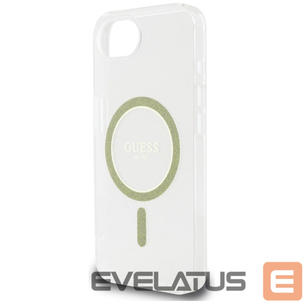 Kitos prekės Guess Guess IML Glitter Circle MagSafe iPhone 16e Case - Clear