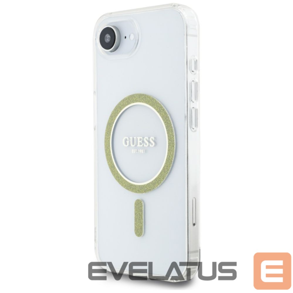 Kitos prekės Guess Guess IML Glitter Circle MagSafe iPhone 16e Case - Clear