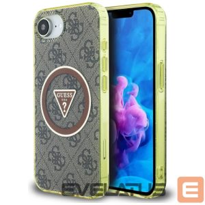 Kitos prekės Guess  Guess IML Metal Glitter 4G Circle Triangle MagSafe case for iPhone 16e - brown 