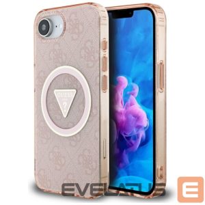 Kitos prekės Guess  Guess IML Metal Glitter 4G Circle Triangle MagSafe case for iPhone 16e - pink 