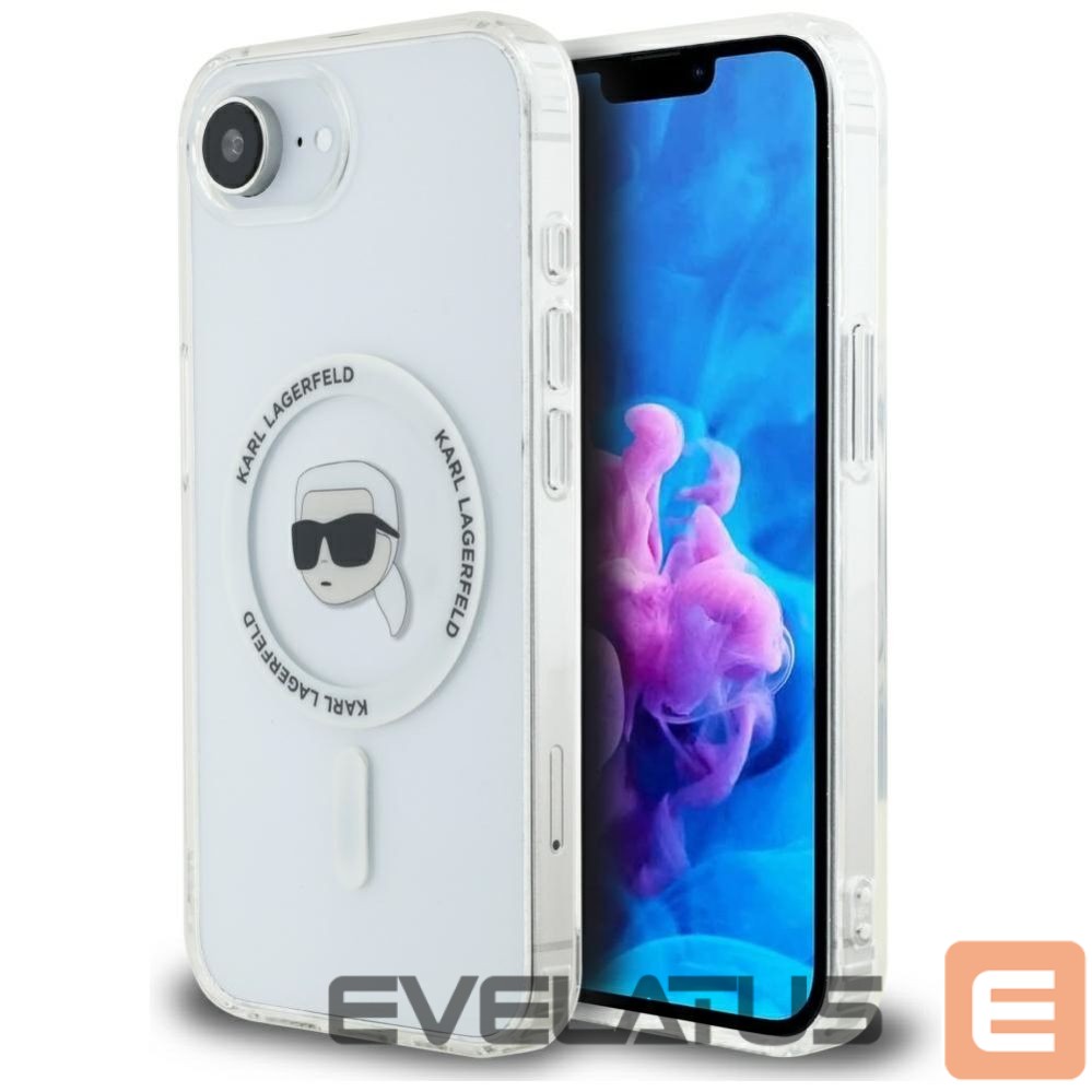 Kitos prekės Karl Lagerfeld Karl Lagerfeld IML Metal Karl Head MagSafe Case for iPhone 16e White