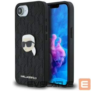 Kitos prekės Karl Lagerfeld  Karl Lagerfeld Monogram Karl Head Pin iPhone 16e Case - Black 