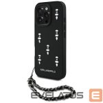 Kitos prekės Karl Lagerfeld  Karl Lagerfeld Saffiano Crystals w/Chain iPhone 16 Pro Case - Black 