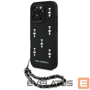 Kitos prekės Karl Lagerfeld  Karl Lagerfeld Saffiano Crystals w/Chain iPhone 16 Pro Case - Black 