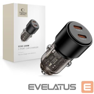 Kitos prekės Tech-Protect  CC03 2-port PD100W car charger - black 