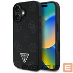Kitos prekės Guess  Guess Grained Hot Stamp Peony Triangle Logo MagSafe Case for iPhone 16 - Black 