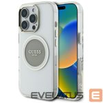 Kitos prekės Guess  Guess IML Metal Colored Circle Classic Logo MagSafe case for iPhone 16 Pro - gray 