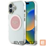 Kitos prekės Guess  Guess IML Metal Colored Circle Classic Logo MagSafe iPhone 16 Case - Pink 