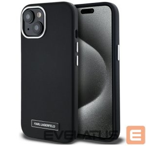 Kitos prekės Karl Lagerfeld  Karl Lagerfeld FW Metal Plate MagSafe iPhone 15 Case - Black 