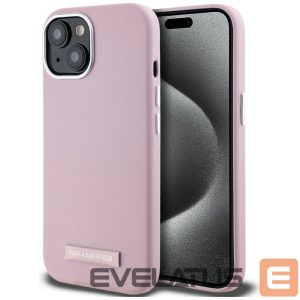Kitos prekės Karl Lagerfeld  Karl Lagerfeld FW Metal Plate MagSafe iPhone 15 Case - Pink 