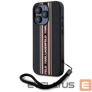 Kitos prekės Karl Lagerfeld  Karl Lagerfeld Saffiano Athleisure Stripes Cord iPhone 15 Pro Max Case - Red 