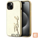 Kitos prekės Karl Lagerfeld  Karl Lagerfeld Wrinkled Metal Signature iPhone 15 Case - Gold 