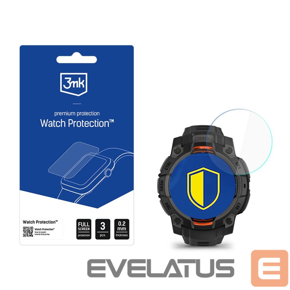 Kitos prekės 3MK Smartwatch Screen Protector 3mk Watch Protection FlexibleGlass for Garmin Instinct 3 Tactical Edition 45mm (Solar)