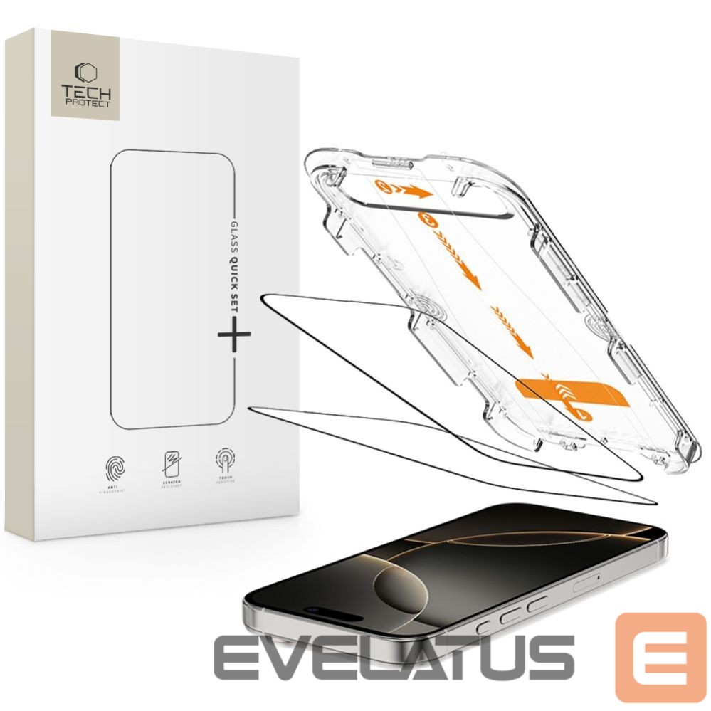 Kitos prekės Tech-Protect Tech-Protect Quick Set+ 2-pack tempered glass for iPhone 16 Pro