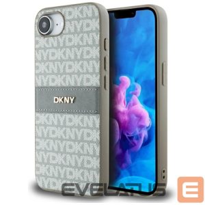 Kitos prekės DKNY  DKNY Repeat Texture Pattern with Tonal Stripe iPhone 16e Case - Beige 