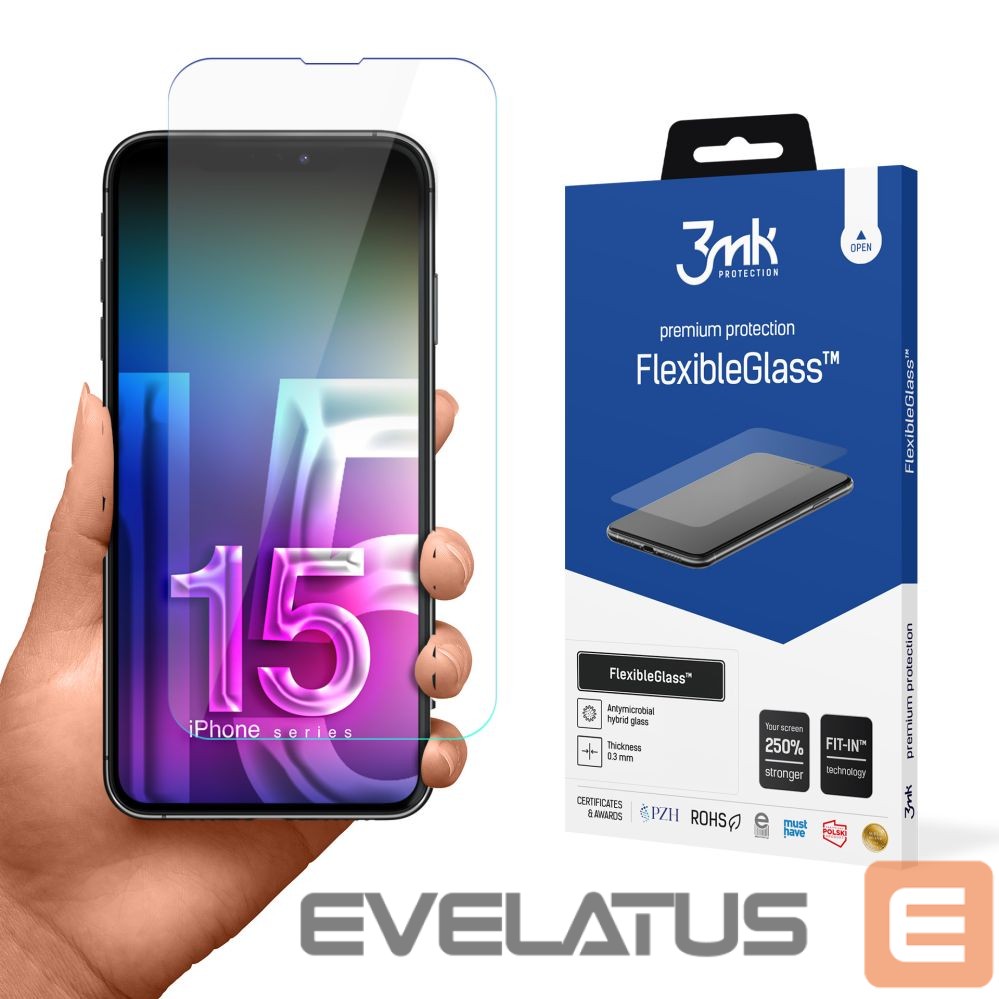 Kitos prekės 3MK Hybrid glass 3mk FlexibleGlass v2.0 for Apple iPhone 15 Pro Max