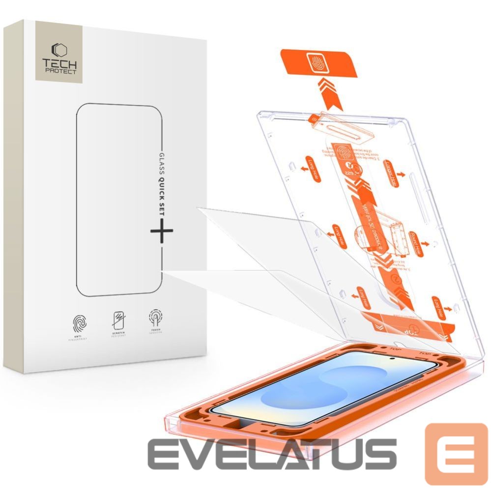 Kitos prekės Tech-Protect Tech-Protect Quick Set+ Tempered Glass for Samsung Galaxy S25+ - Transparent
