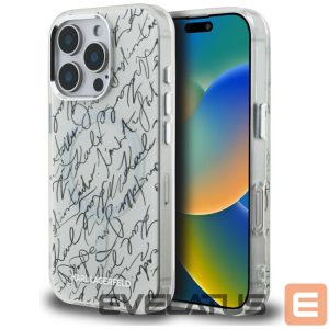 Kitos prekės Karl Lagerfeld  Karl Lagerfeld IML Karl Script Pattern MagSafe Case for iPhone 16 Pro Max - White 