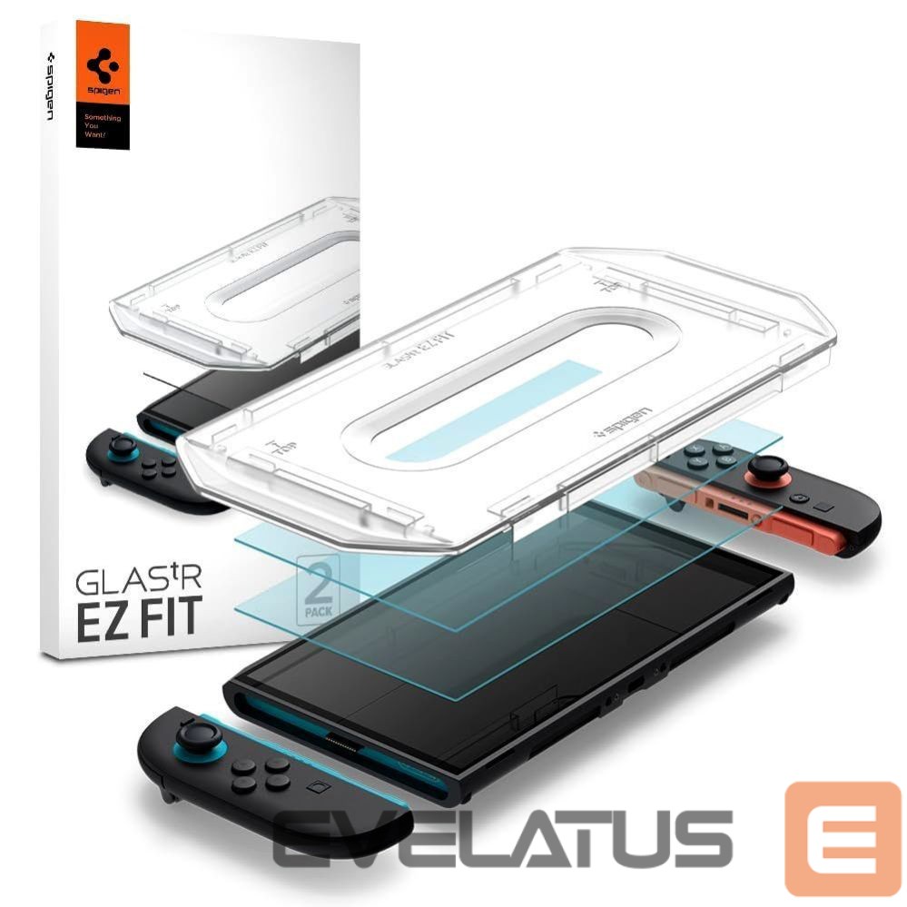 Kitos prekės Spigen Spigen Glas.Tr ”EZ FIT” Tempered Glass 2-pack for Nintendo Switch 2 - Transparent