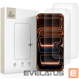 Kitos prekės Tech-Protect  Tech-Protect Glass Fit+ 2-pack tempered glass for iPhone 16 Pro / 17 / 17 Pro - transparent 