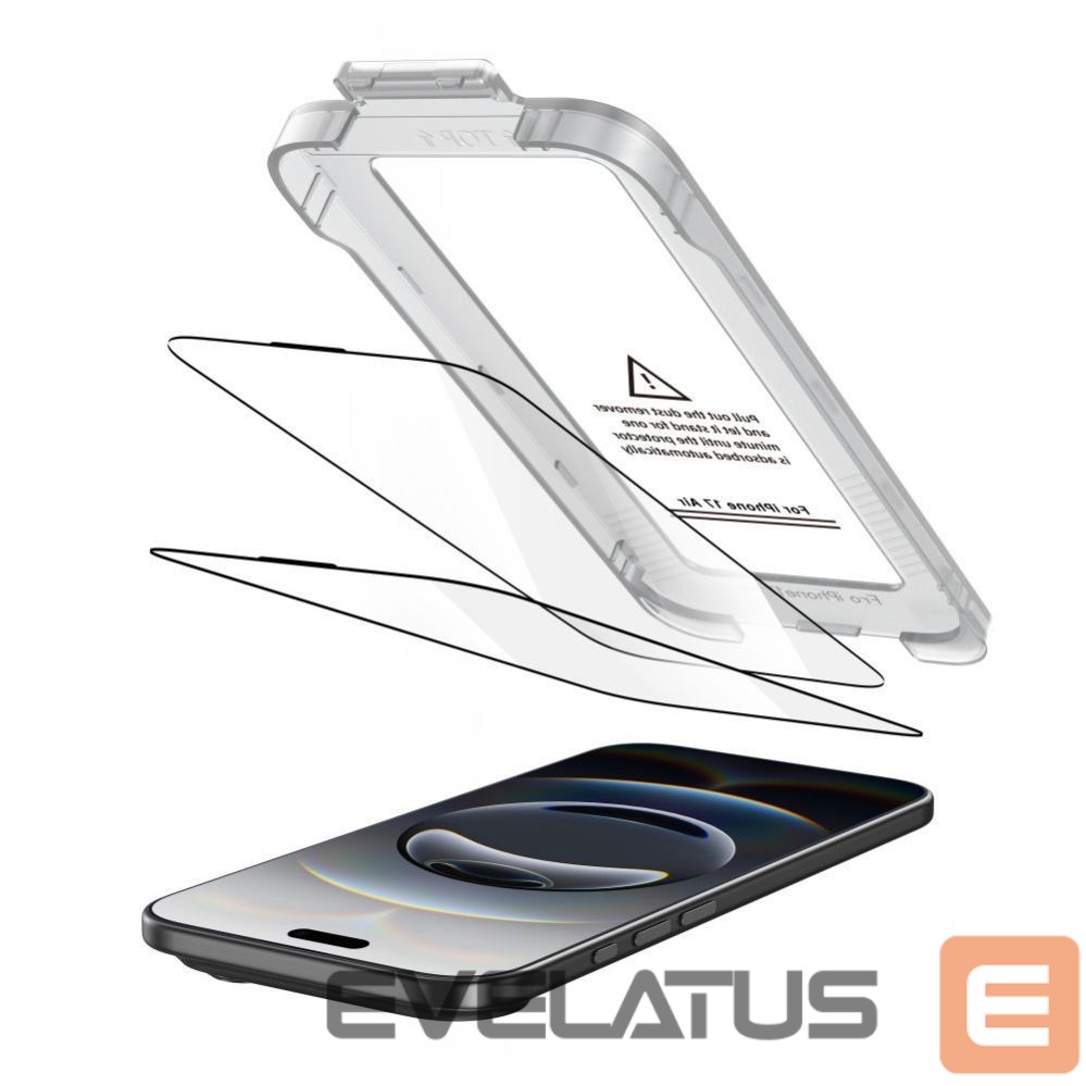 Kitos prekės Tech-Protect Tech-Protect Quick Set+ 2-pack tempered glass for iPhone 17 Air - black