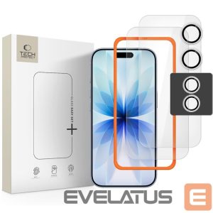 Kitos prekės Tech-Protect  Tech-Protect Easy Set+ 3-pack tempered glass for iPhone 17 - transparent 
