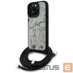 Kitos prekės Karl Lagerfeld  Karl Lagerfeld Crossbody Grained Pattern & Logo Case for iPhone 16 Pro Max - Gray 