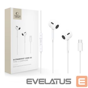 Kitos prekės Tech-Protect  Tech-Protect Ultraboost Core G2 USB-C Headphones - White 