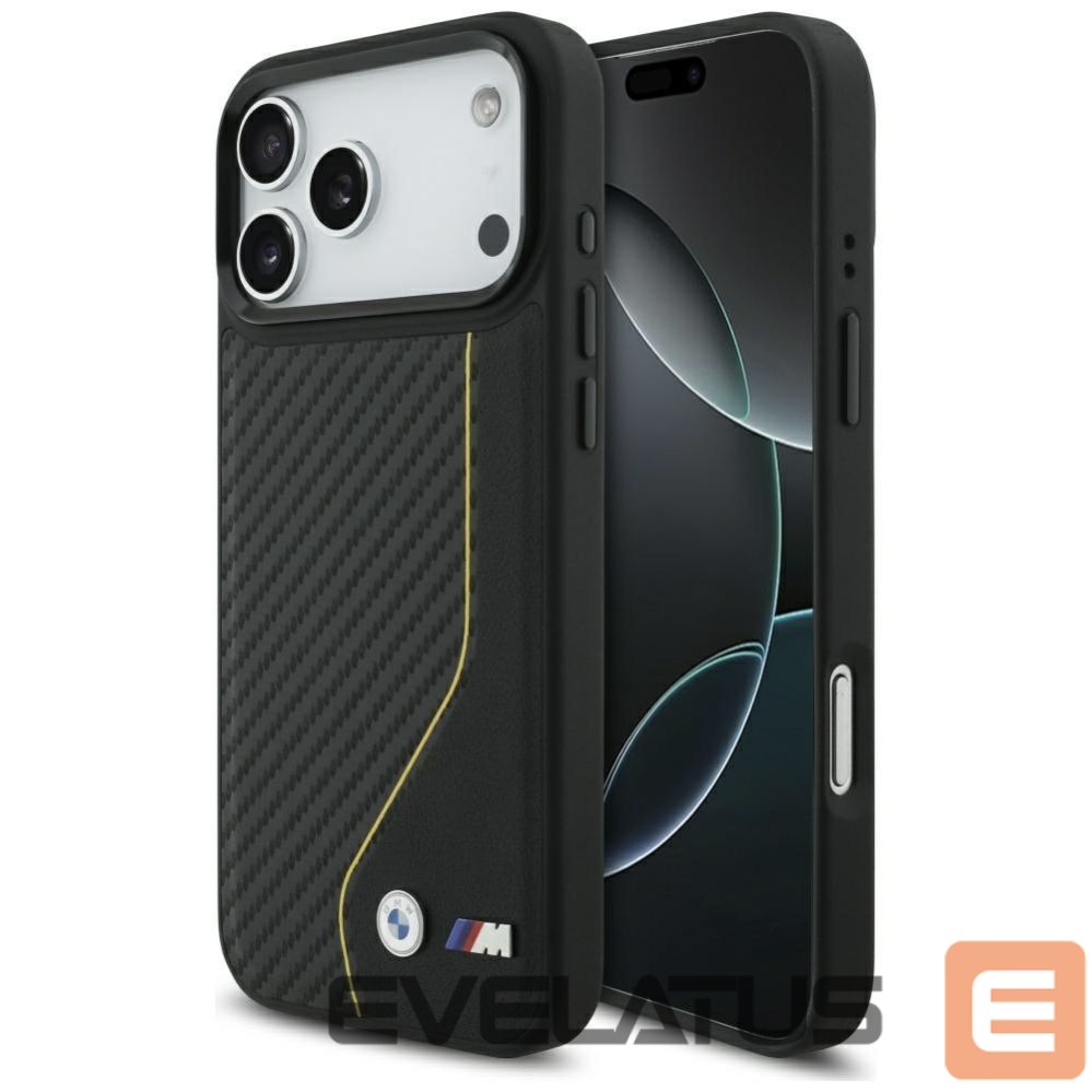 Kitos prekės BMW BMW M Carbon Line & Logo MagSafe Case for iPhone 17 Pro Max - Yellow