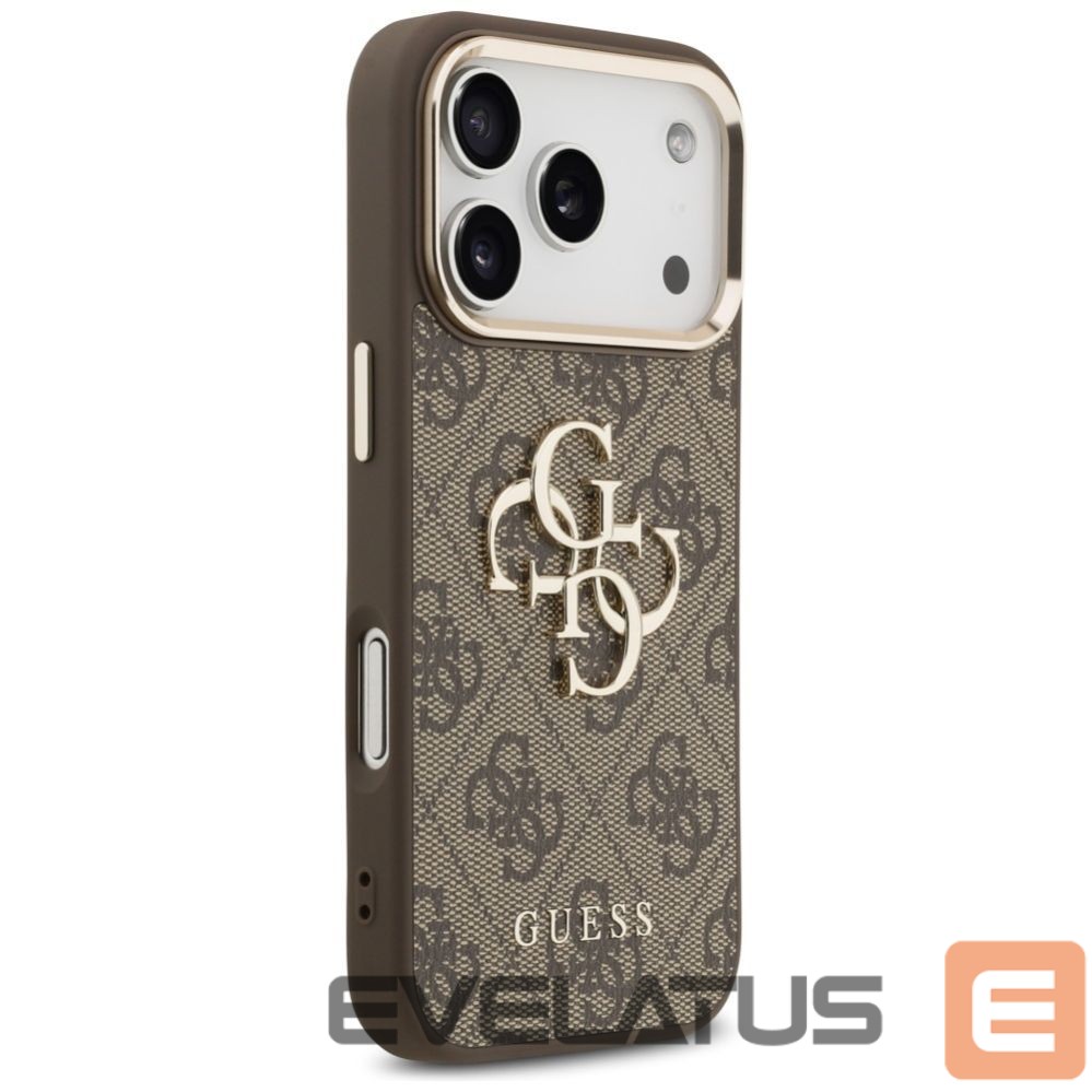 Kitos prekės Guess Guess 4G Big 4G Classic Logo Case for iPhone 17 Pro - Brown and Gold